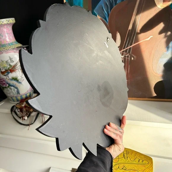 Vintage 15.5" Crackled Wood Handcarved Gold and Black Buddha Wall Art Indonesia - Picture 12 of 15